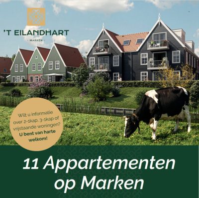 Vanmiddag om 17:00 uur verkoopmanifestatie appartementen project Eilandhart op Marken