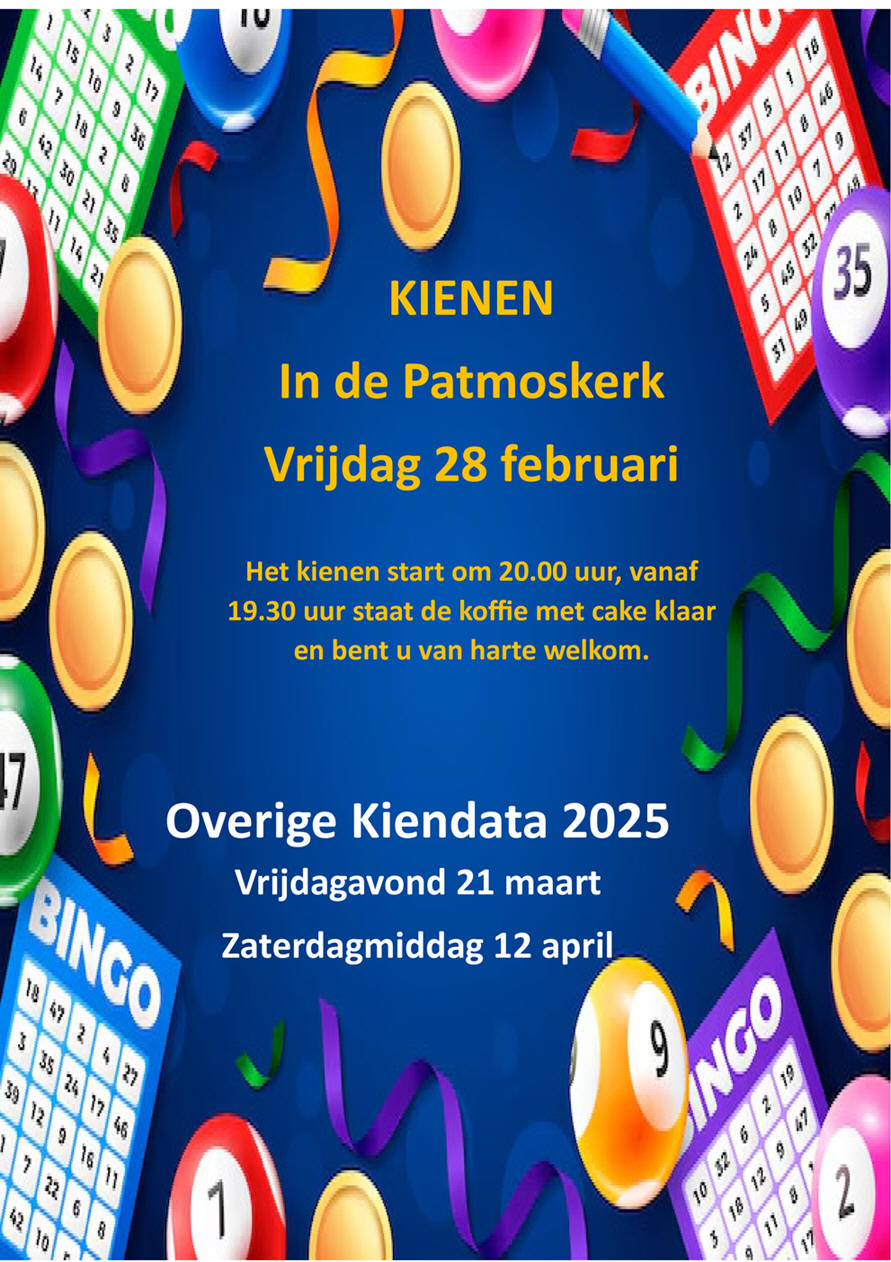 Vrijdag 28 februari: Kienen in de Patmoskerk