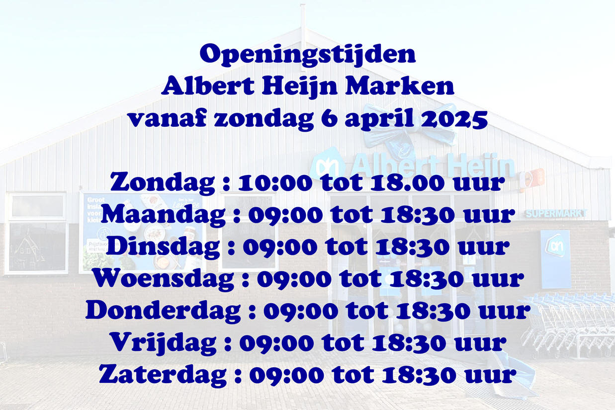 Vanaf zondag 6 april is Albert Heijn Marken weer op zondag geopend