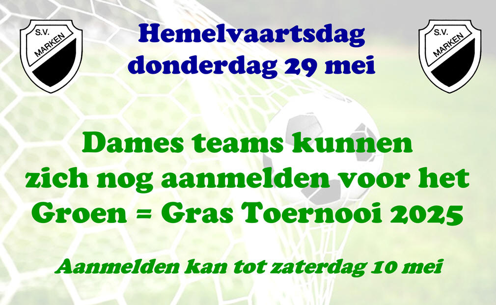 Dames teams kunnen zich nog aanmelden voor het Groen = Gras Toernooi 2025
