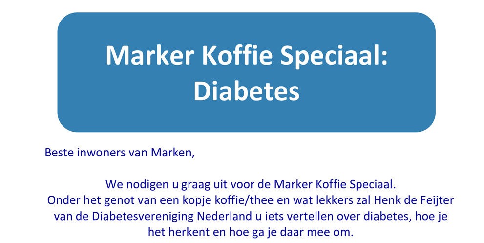 Maandag 28 april: 11e Marker Koffie Speciaal