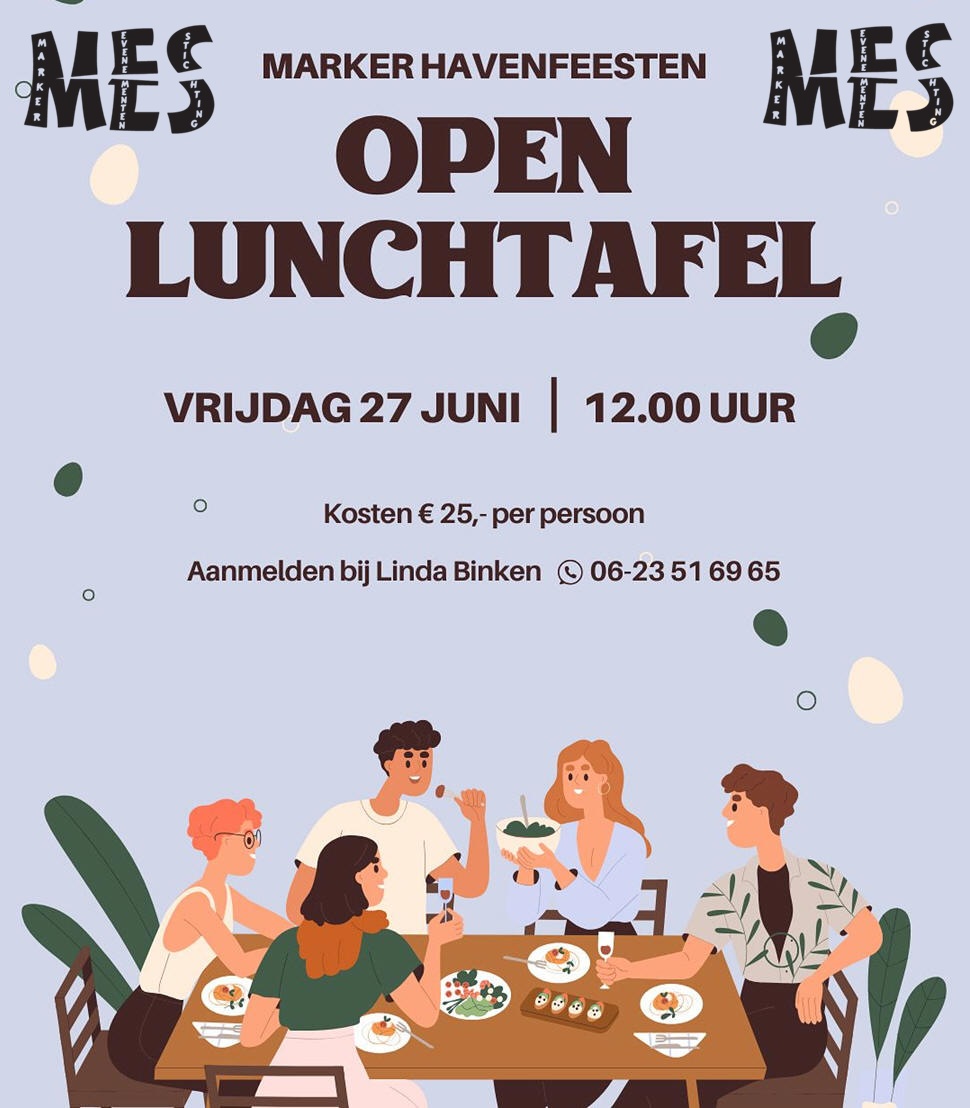 Open Lunchtafel op de vrijdag van de Marker Havenfeesten 2025
