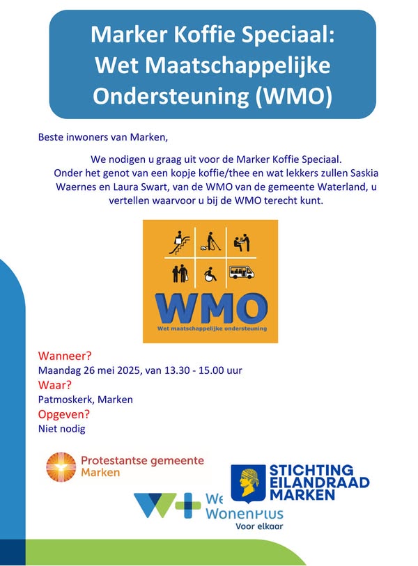 Maandag 26 mei: 12e Marker Koffie Speciaal