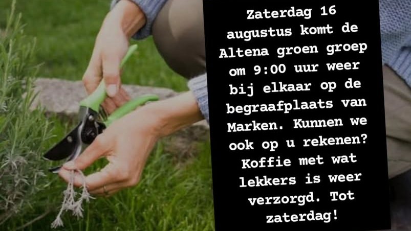 Altena Groen Groep komt zaterdag 16 augustus bij elkaar