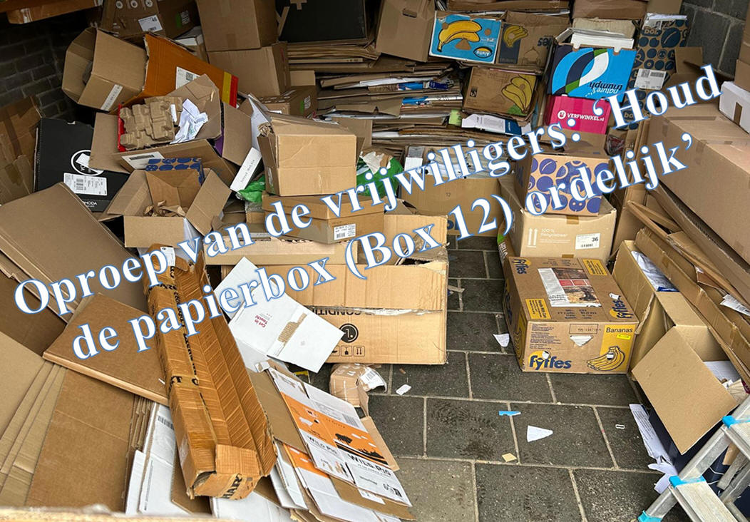Oproep van de vrijwilligers: Houd de papierbox (Box 12) ordelijk